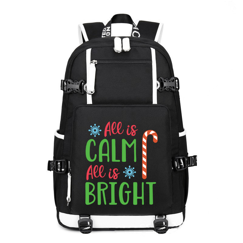 All Is Calm All Is Bright printing Canvas Backpack
