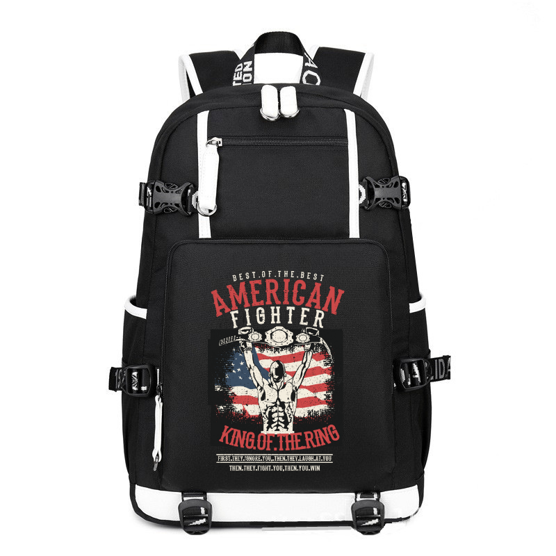 Best Of The Best American Fighter printing Canvas Backpack