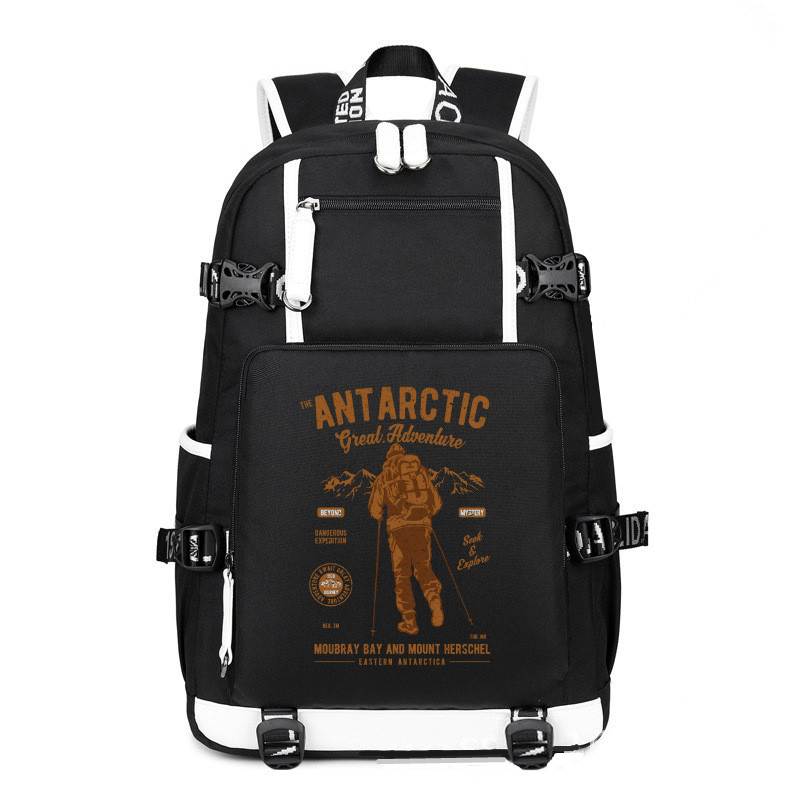 The Antarctic Adventure printing Canvas Backpack