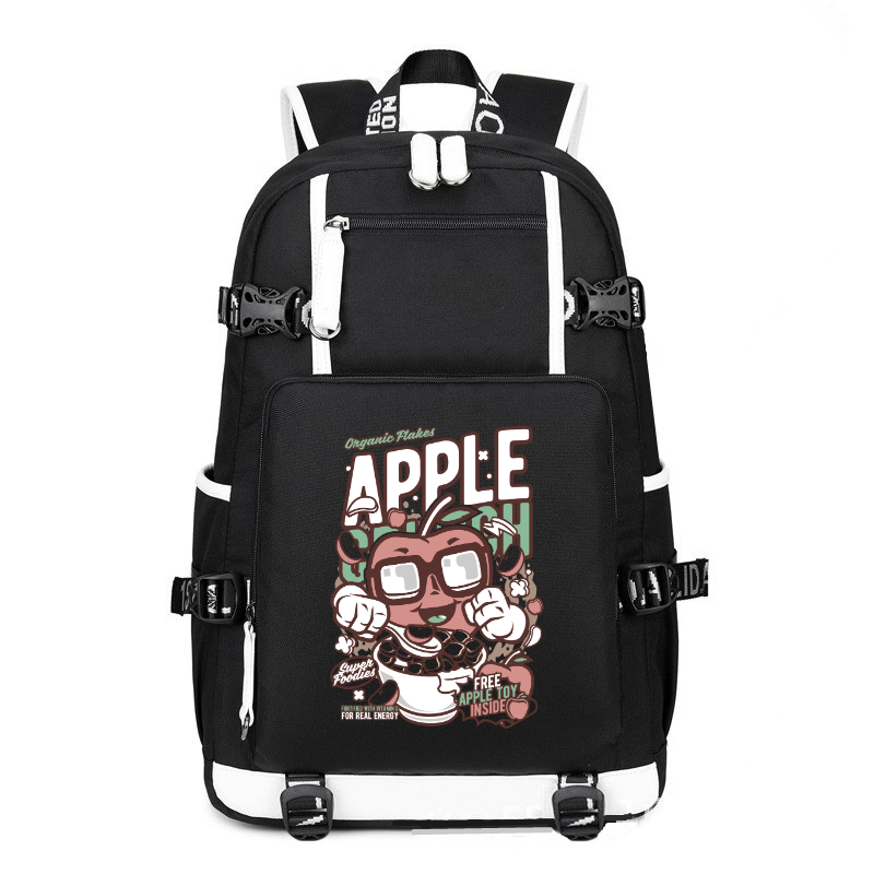 Apple Crunch printing Canvas Backpack