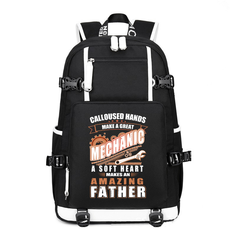 A soft heart make an amazing father printing Canvas Backpack
