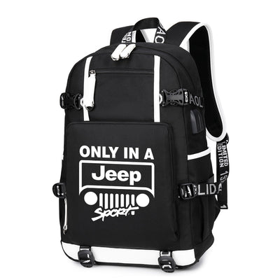 Only in a Jeep Printing Canvas Backpack