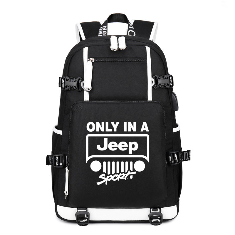 Only in a Jeep Printing Canvas Backpack