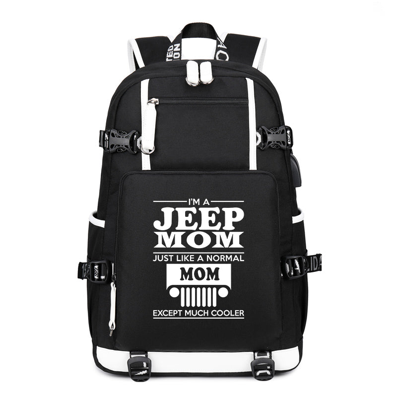 I'm a Jeep Mom Printing Canvas Backpack