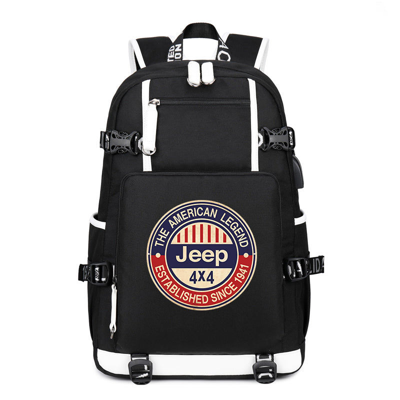 The American Legend Jeep 4x4 Printing Canvas Backpack