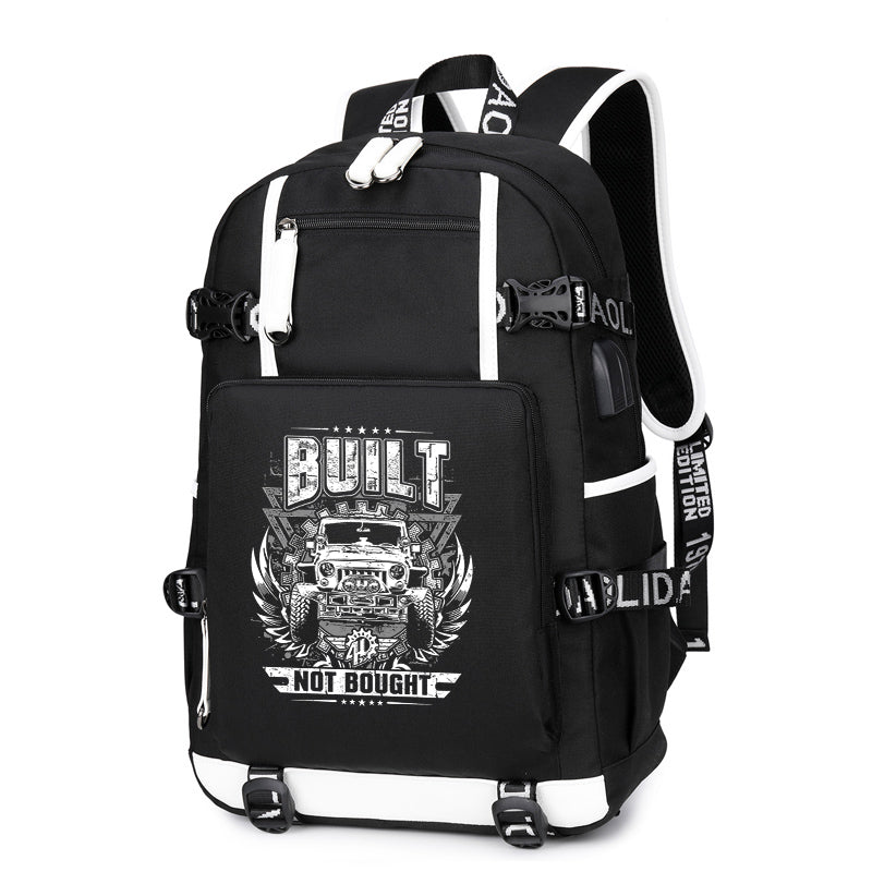 Built not bought Printing Canvas Backpack