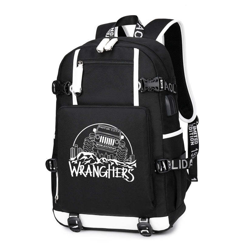 Motor City Wranghers Printing Canvas Backpack