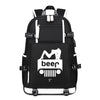 Girl Jeep Beer Printing Canvas Backpack
