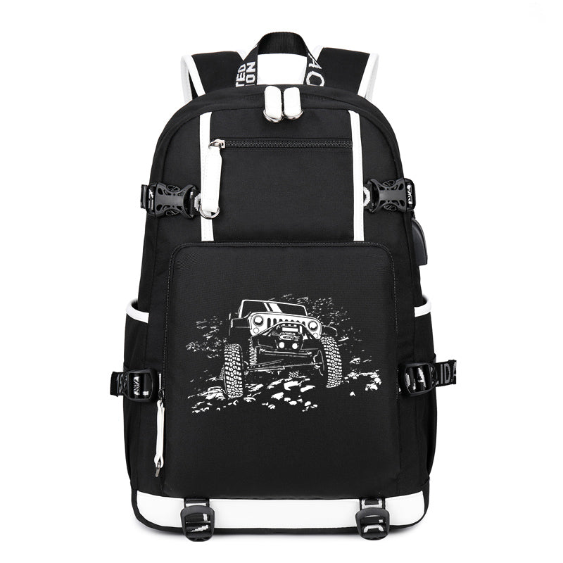 Jeep Run Printing Canvas Backpack