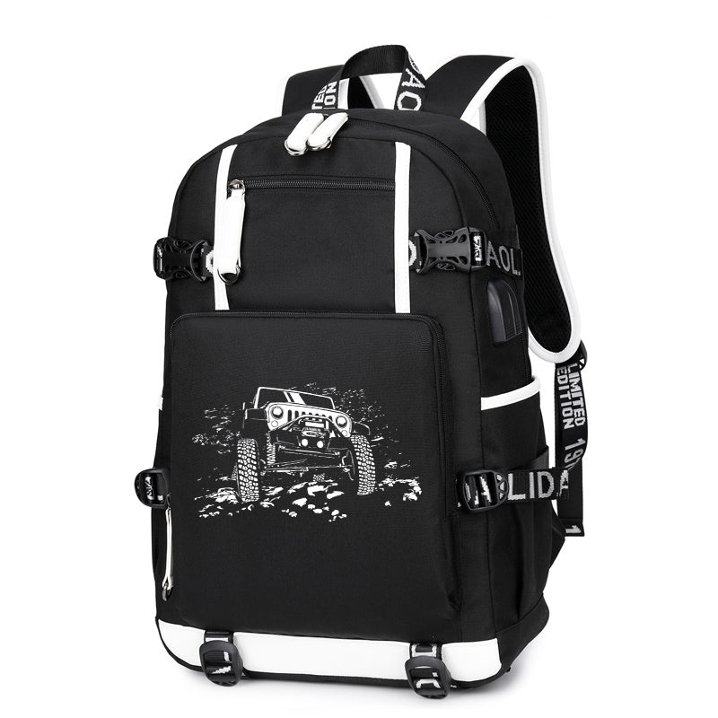 Jeep Run Printing Canvas Backpack