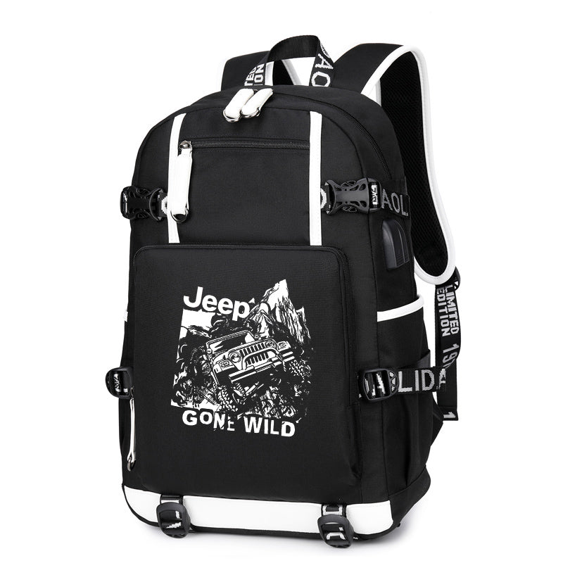 Jeep Gone Wild Printing Canvas Backpack