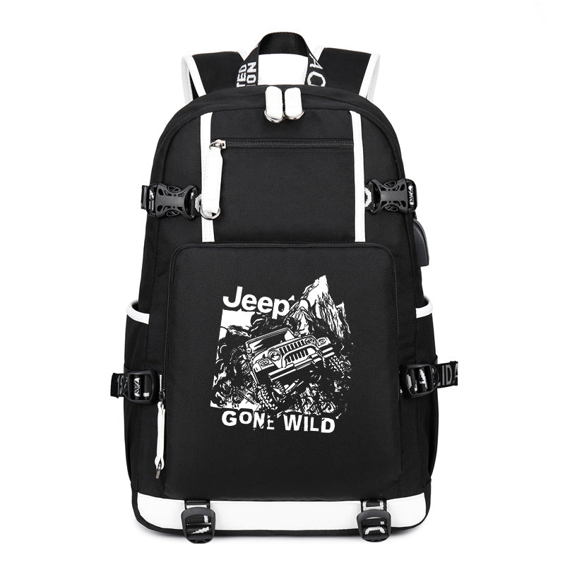 Jeep Gone Wild Printing Canvas Backpack