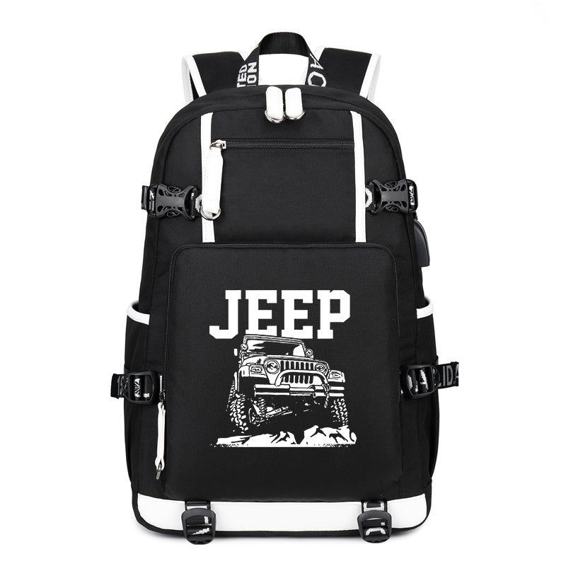 Jeep Mountain Printing Canvas Backpack