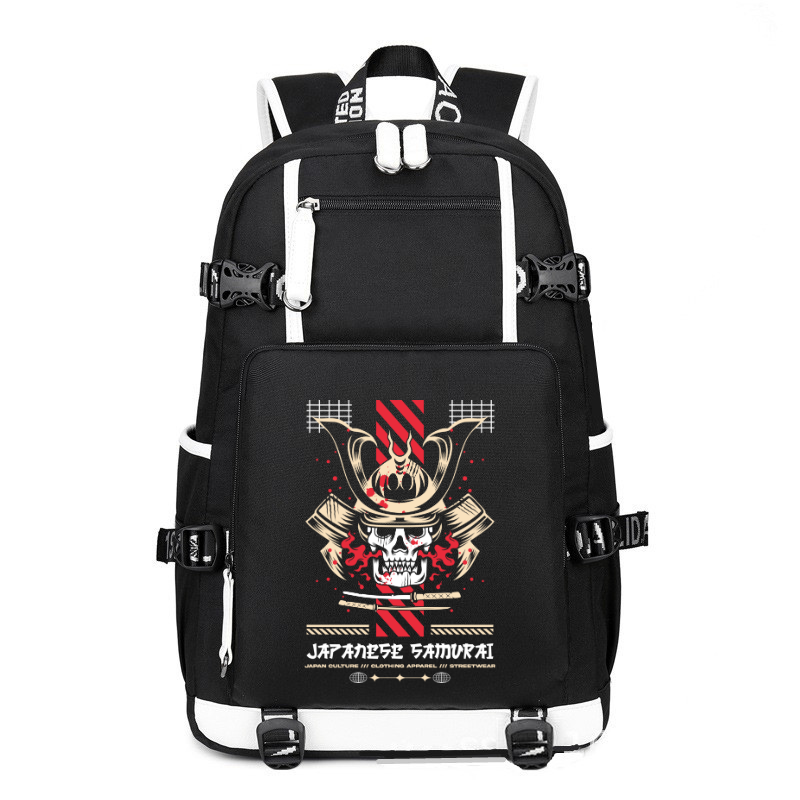 Japan Streetwear Japanese Samurai printing Canvas Backpack