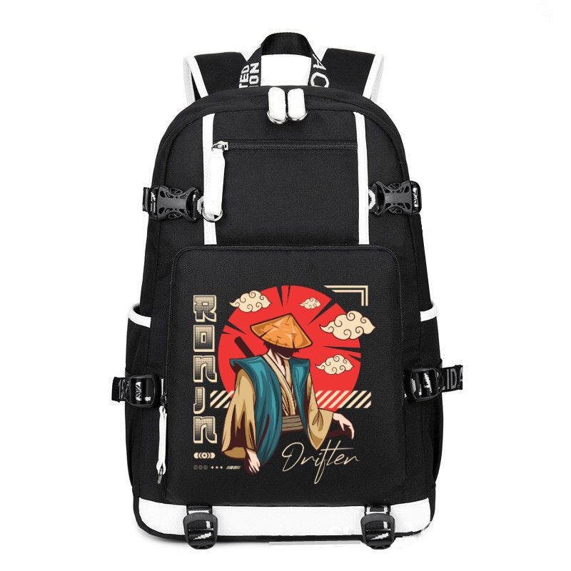 Japan Streetwear Ronin printing Canvas Backpack