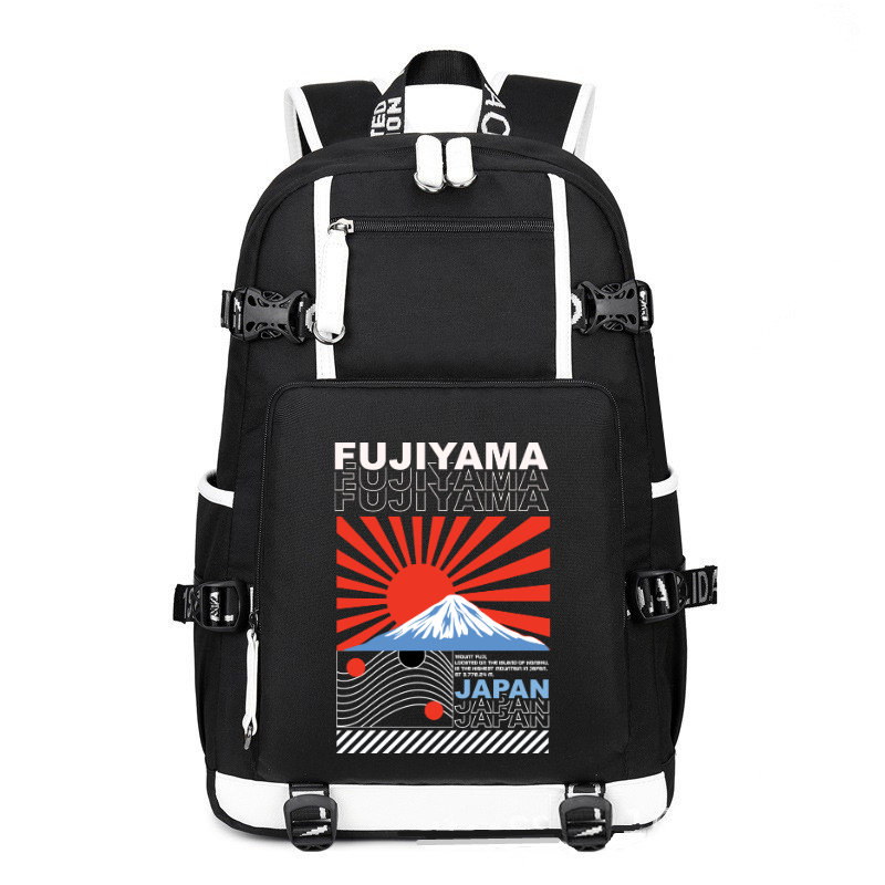Japan Streetwear Fujiyama Mount Fuji printing Canvas Backpack