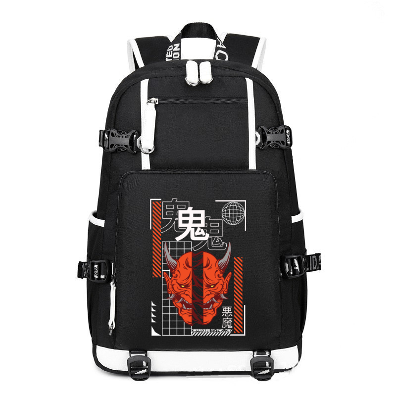 Japan Streetwear Japanese Mythology printing Canvas Backpack