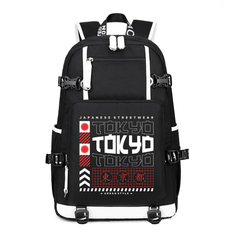 Japan Streetwear Tokyo Urban Style printing Canvas Backpack