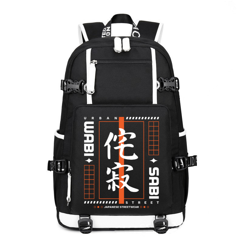 Japan Streetwear Urban Wabi Sabi printing Canvas Backpack