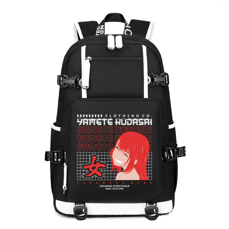 Japan Streetwear Yamete Kudasai printing Canvas Backpack