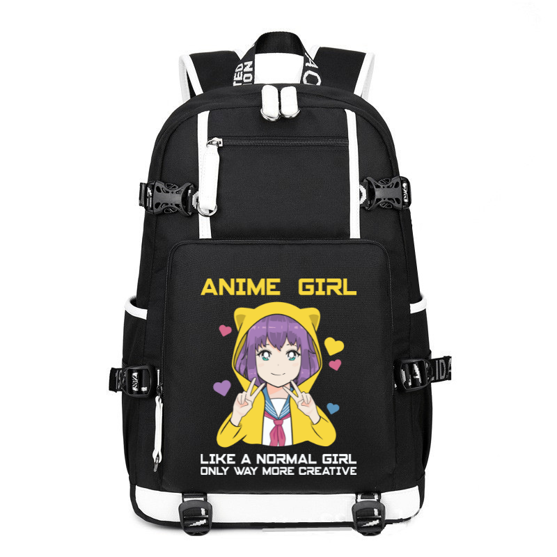 Anime Girl Manga Japanese Girls Teens printing Canvas Backpack