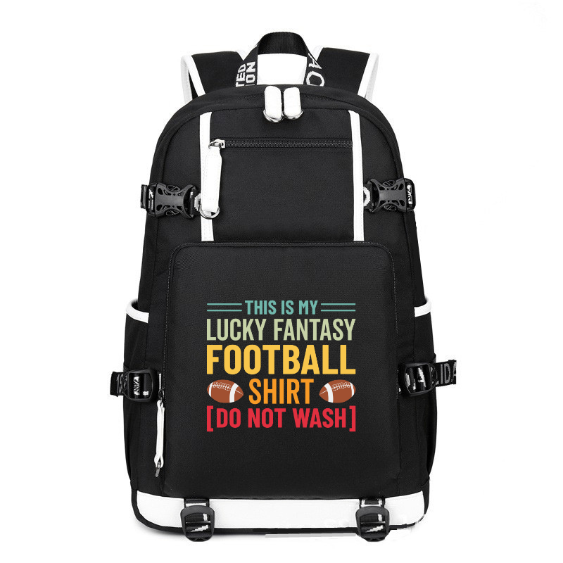 This Is My Lucky Fantasy Football printing Canvas Backpack