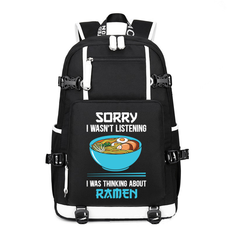 Sorry I Wasn’t Listening Funny Anime printing Canvas Backpack