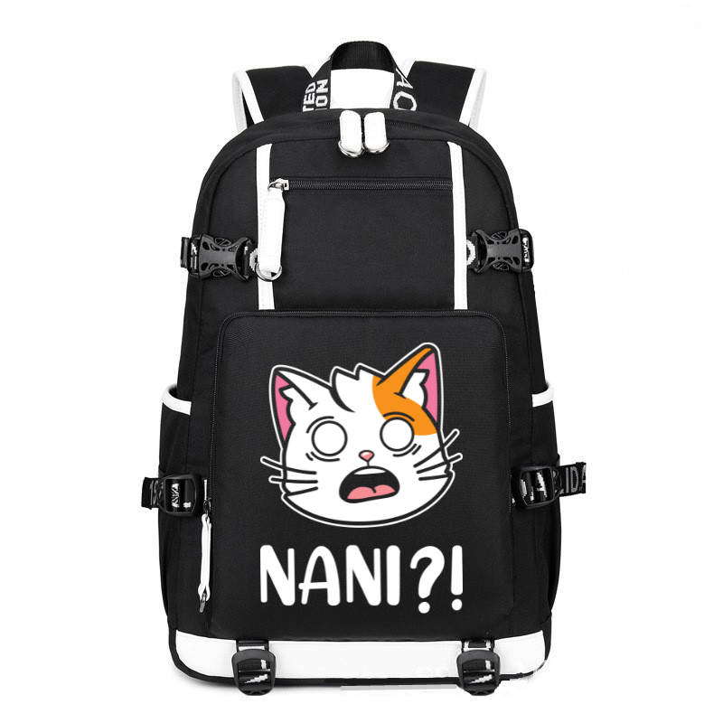 Nani Meme Anime Japanese Funny Gift printing Canvas Backpack