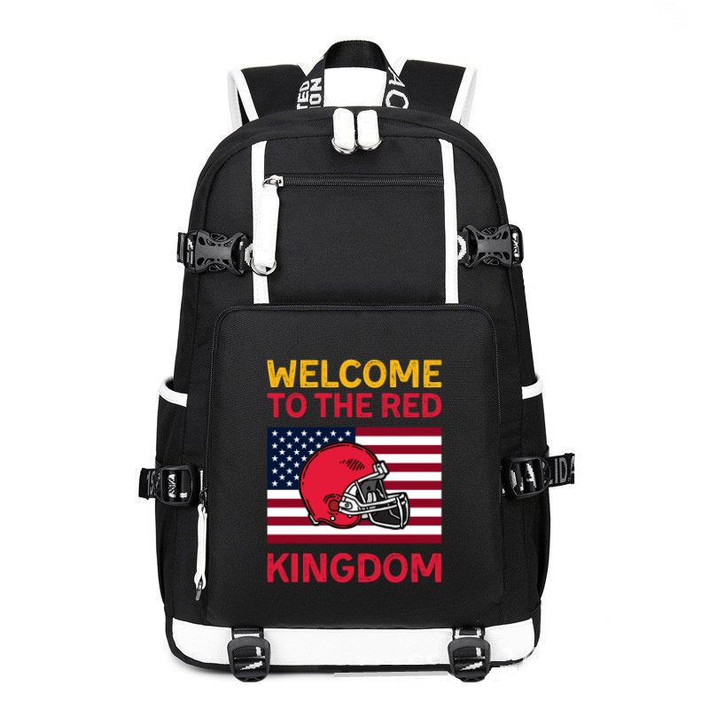 Football Welcome To The Red Kingdom printing Canvas Backpack
