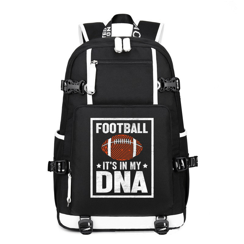 Its In My American Football printing Canvas Backpack