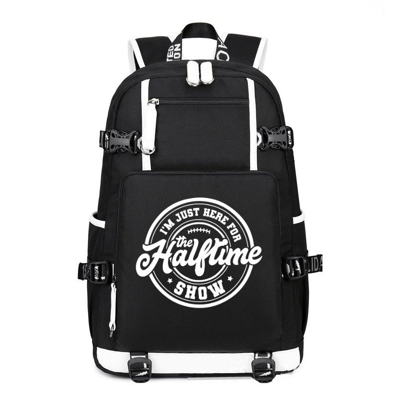 Football I'm Just Here For The Halftime Show printing Canvas Backpack
