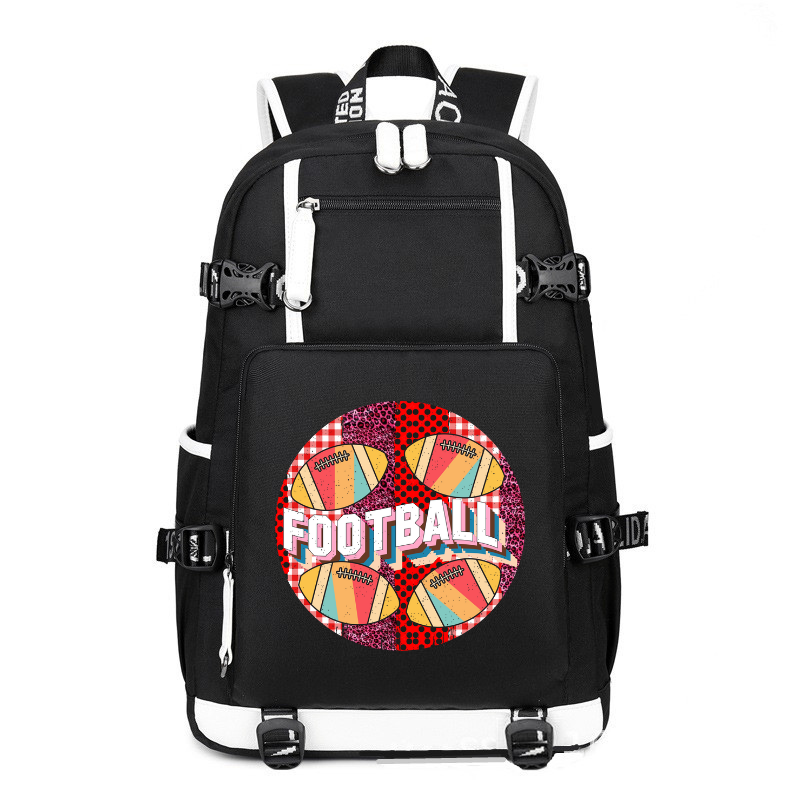 Colourful Football Design printing Canvas Backpack