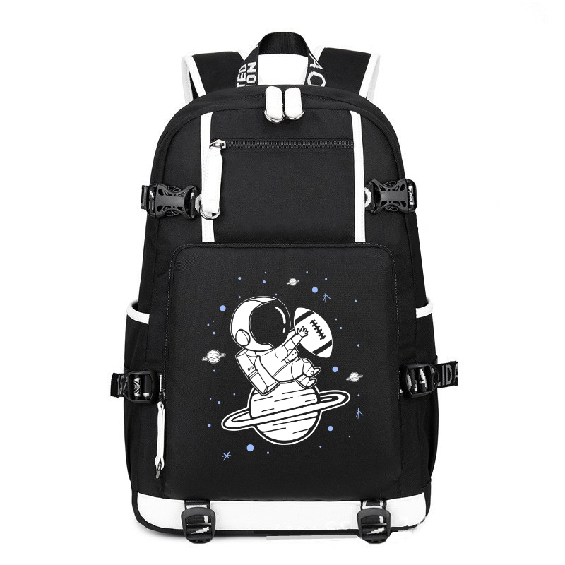 American Football Planet printing Canvas Backpack