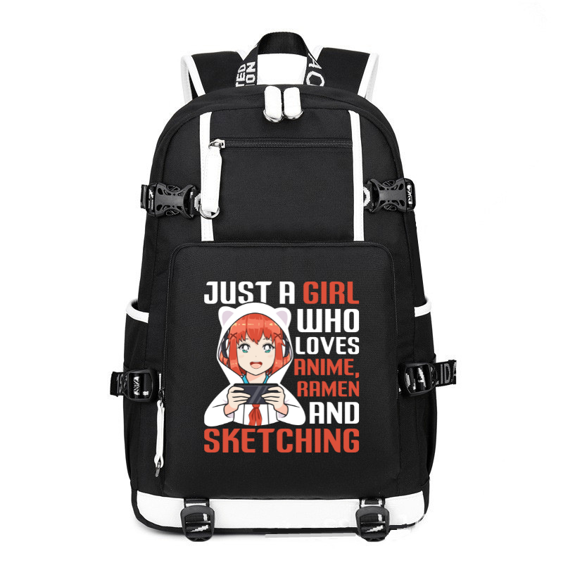 Just A Girl Who Loves Japan Anime printing Canvas Backpack