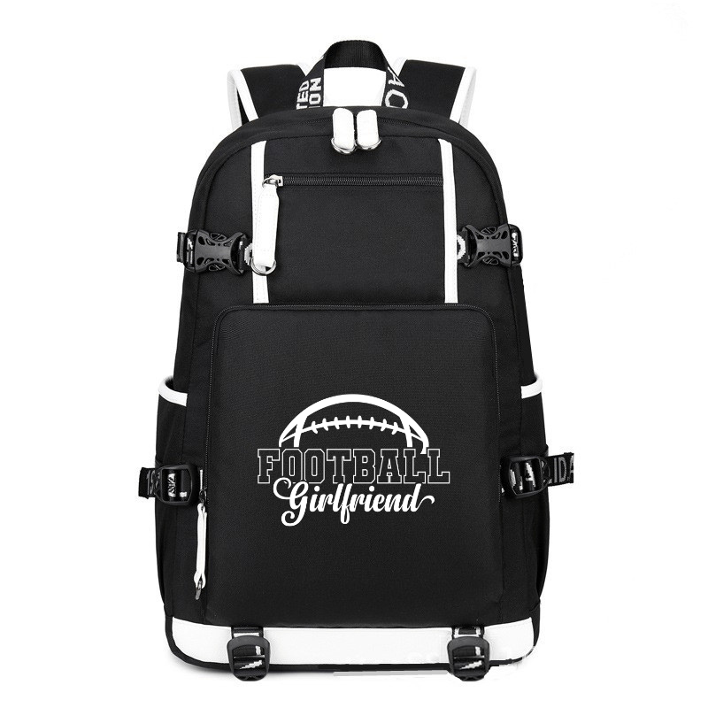 Football Girlfriend printing Canvas Backpack