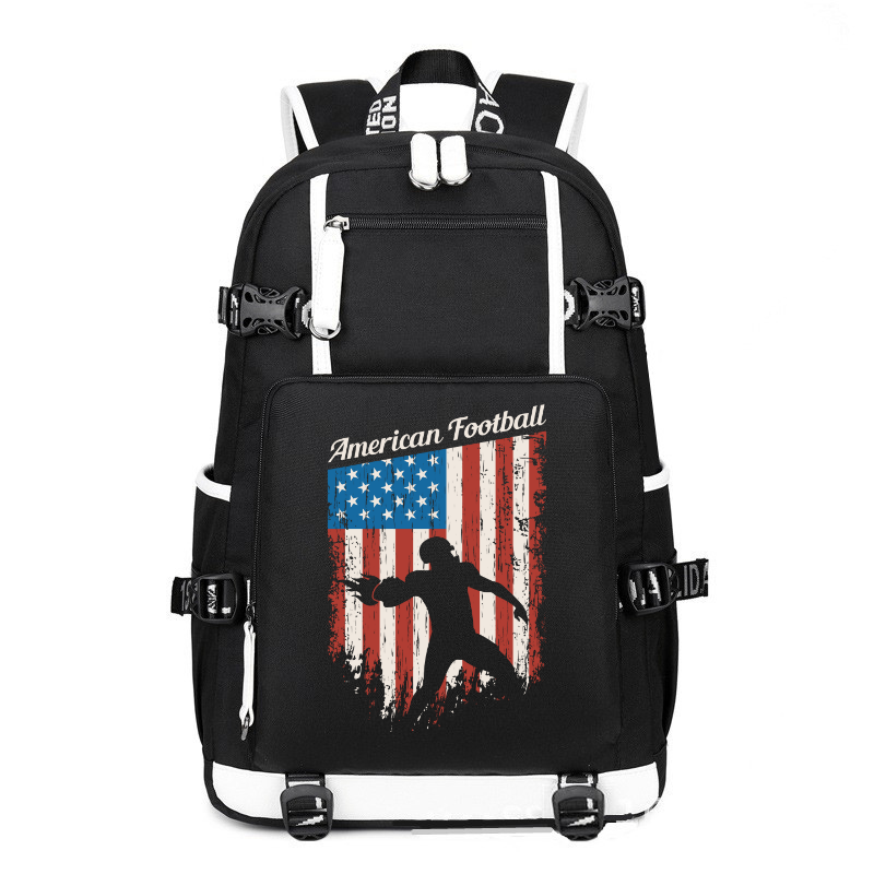 American Football USA Flag printing Canvas Backpack