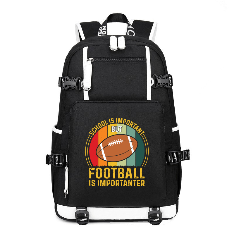 School Is Important But Football Is Importanter printing Canvas Backpack