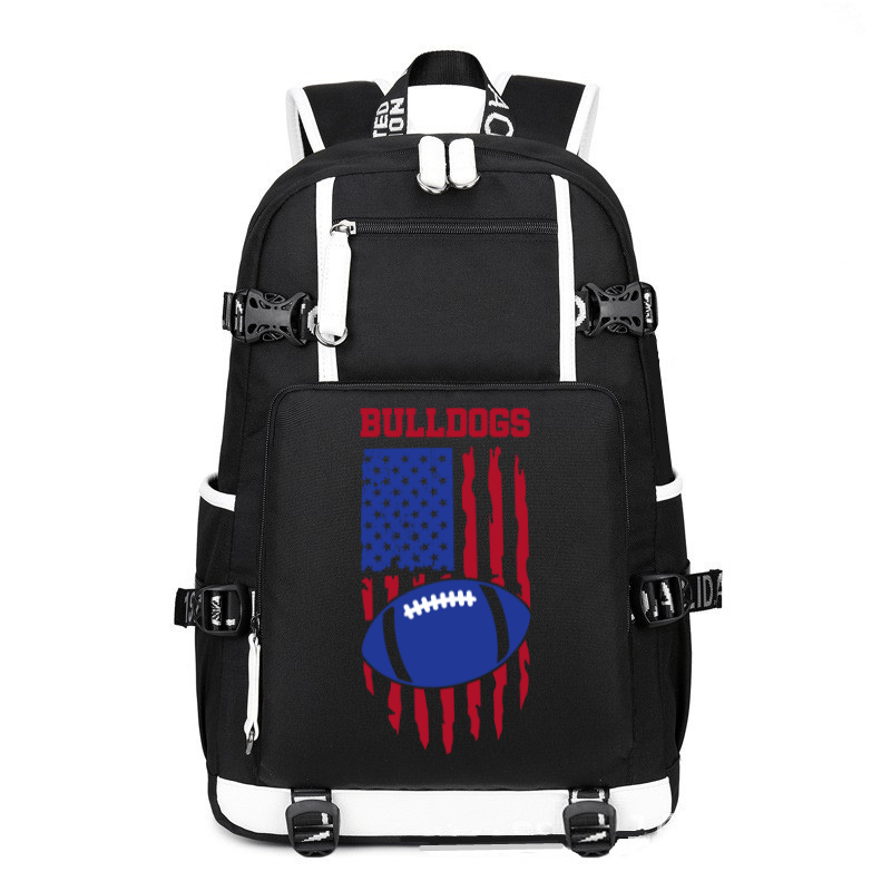 Bulldog American Football printing Canvas Backpack