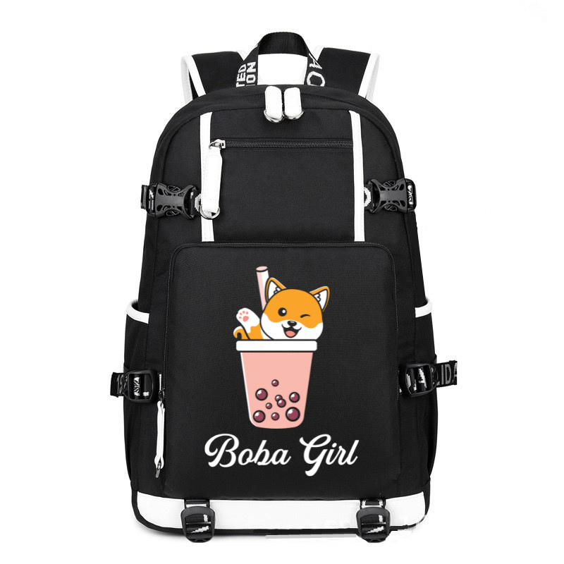 Boba Girl I love Boba milk Tea printing Canvas Backpack