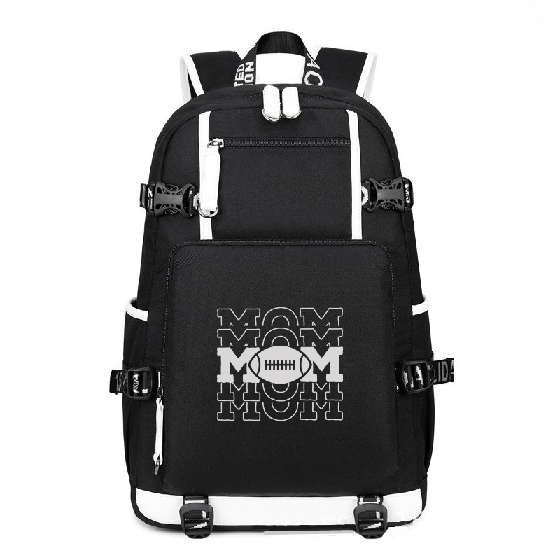 Mom Football printing Canvas Backpack