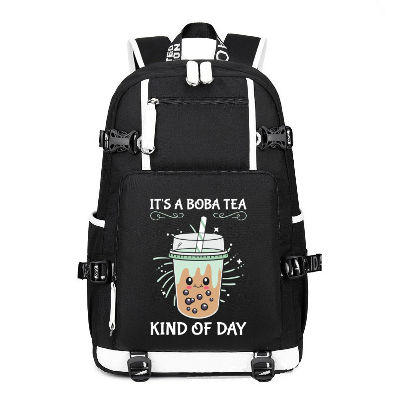 Boba Tapioca Pearls Tea printing Canvas Backpack
