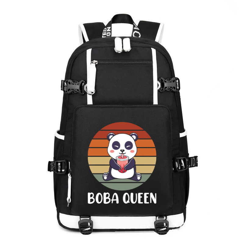 Boba Queen Bubble Tea Kawaii Panda Gifts printing Canvas Backpack