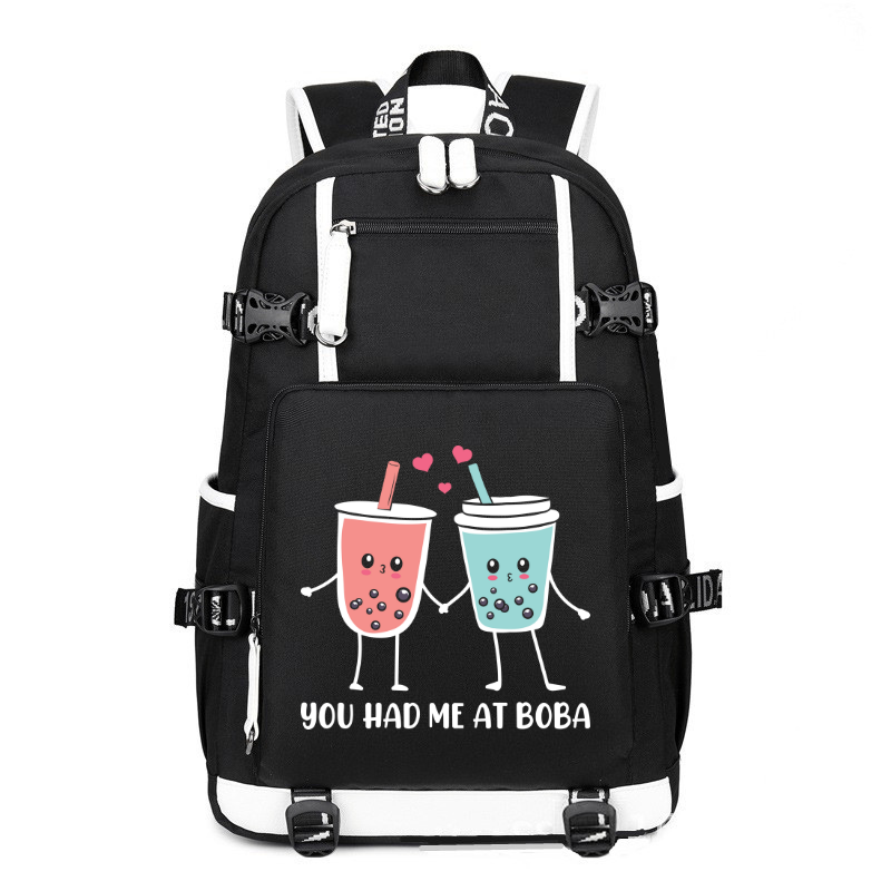 You Had Me At Boba Tea Tapioca Japanese printing Canvas Backpack