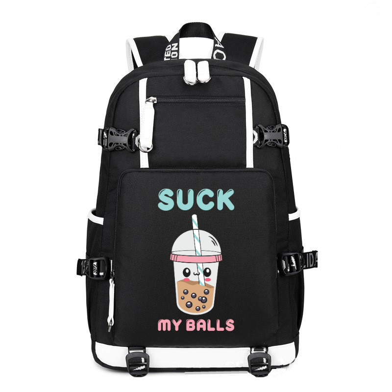 Boba Tea I Suck My Balls I Bubble-Tea printing Canvas Backpack