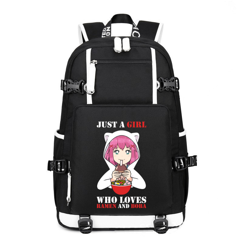 Just a girl who loves Ramen and Boba printing Canvas Backpack