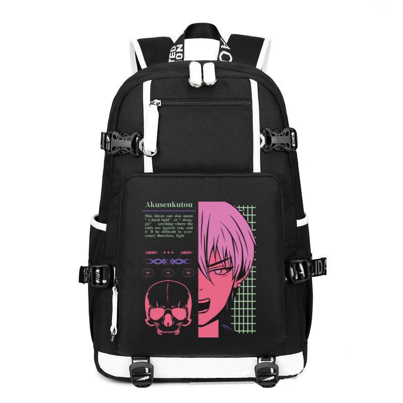 Anime Japanese Streetwear Akusenkutou printing Canvas Backpack