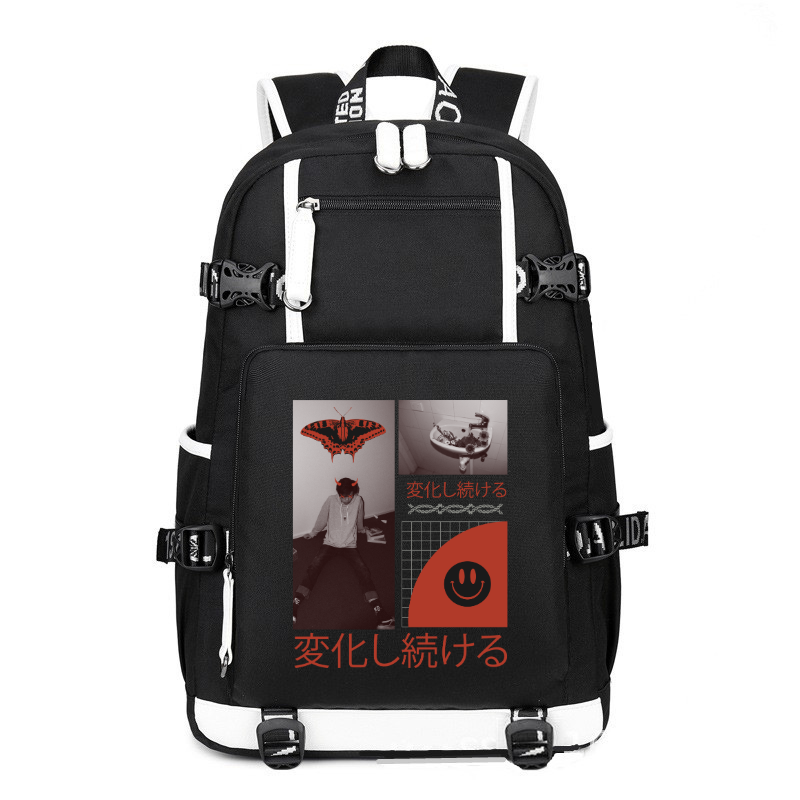 Anime Japanese Streetwear keep changing printing Canvas Backpack