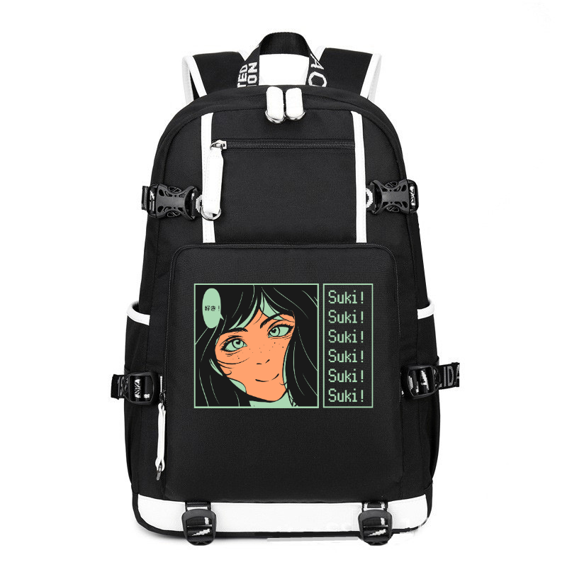 Anime Japanese Streetwear Girl Suki printing Canvas Backpack