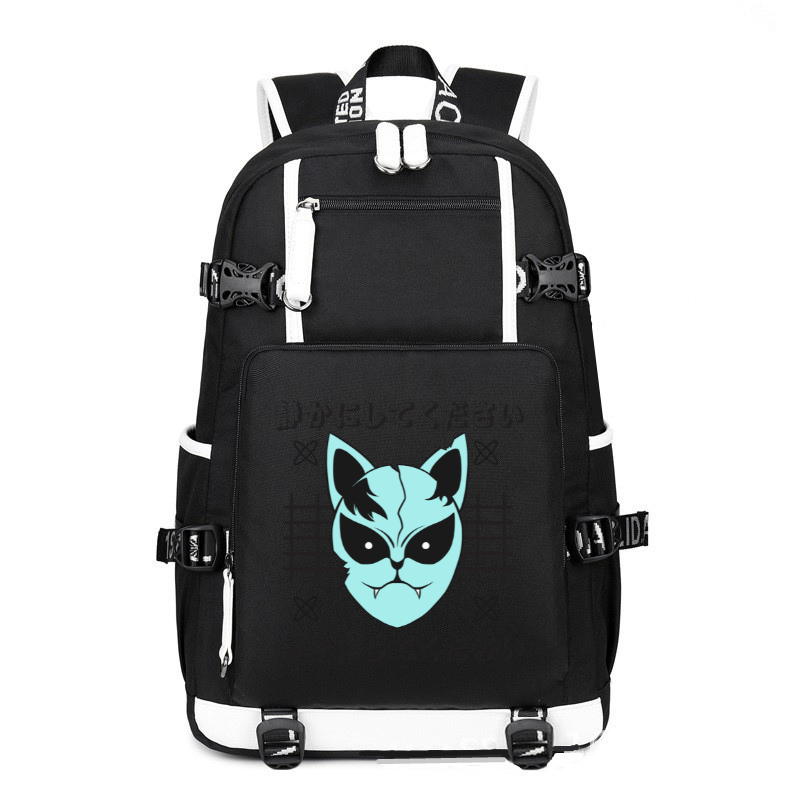 Anime Japanese Streetwear Please be quiet printing Canvas Backpack