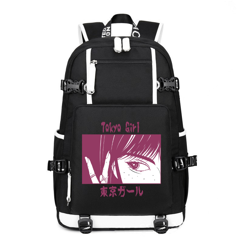 Anime Japanese Streetwear Tokyo Girl printing Canvas Backpack